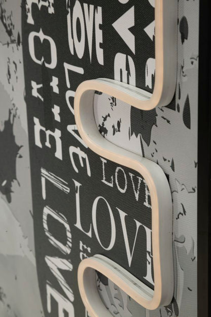 Schilderij On Canvas With Led Love 60×3,5×90 cm