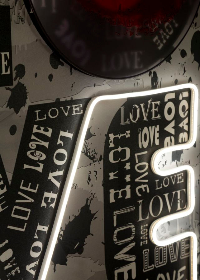 Schilderij On Canvas With Led Love 60×3,5×90 cm