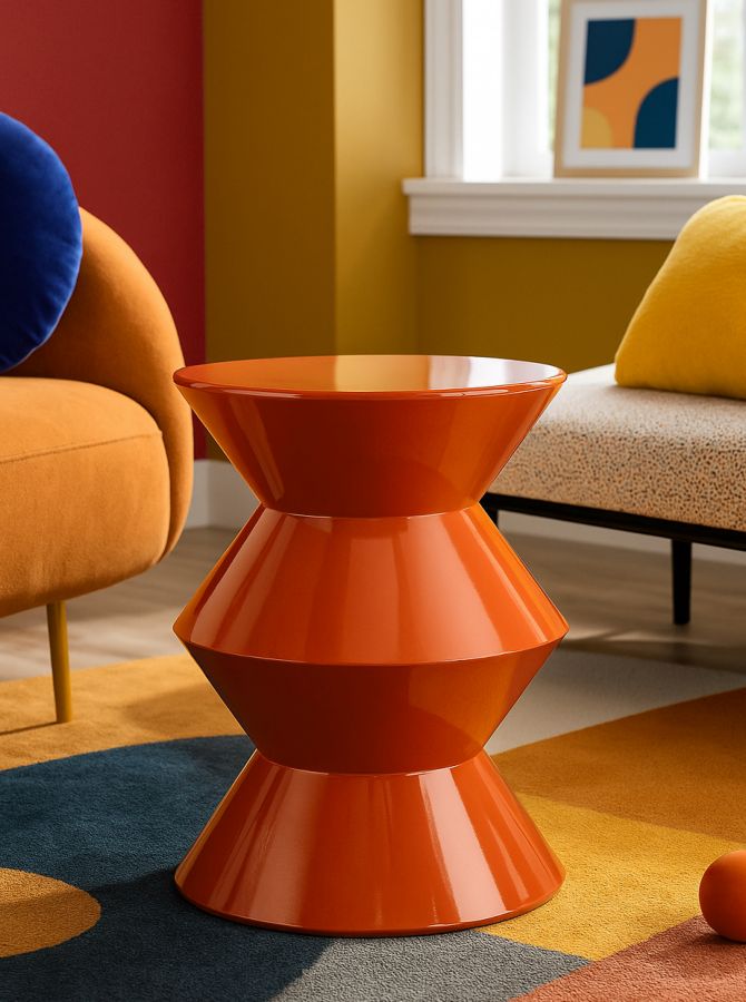 Bijzettafel Zag End Table Orange Ø 37,5×45 cm