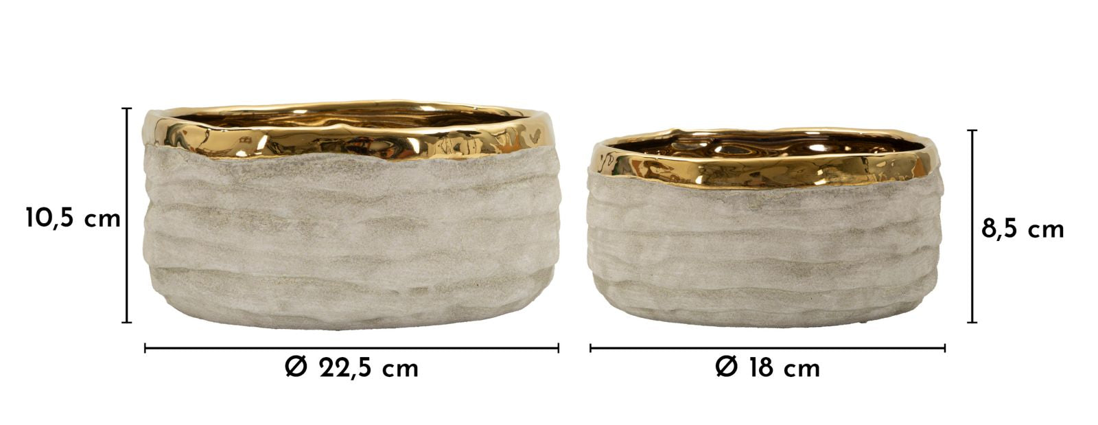 Vaas Lima Low Cachepot Set 2 Pcs Ø 22,5×10,5 cm