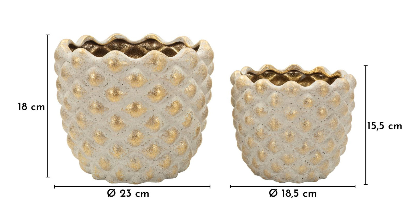 Vaas Pepitas Cachepot Set 2 Pcs Ø 23×18 cm