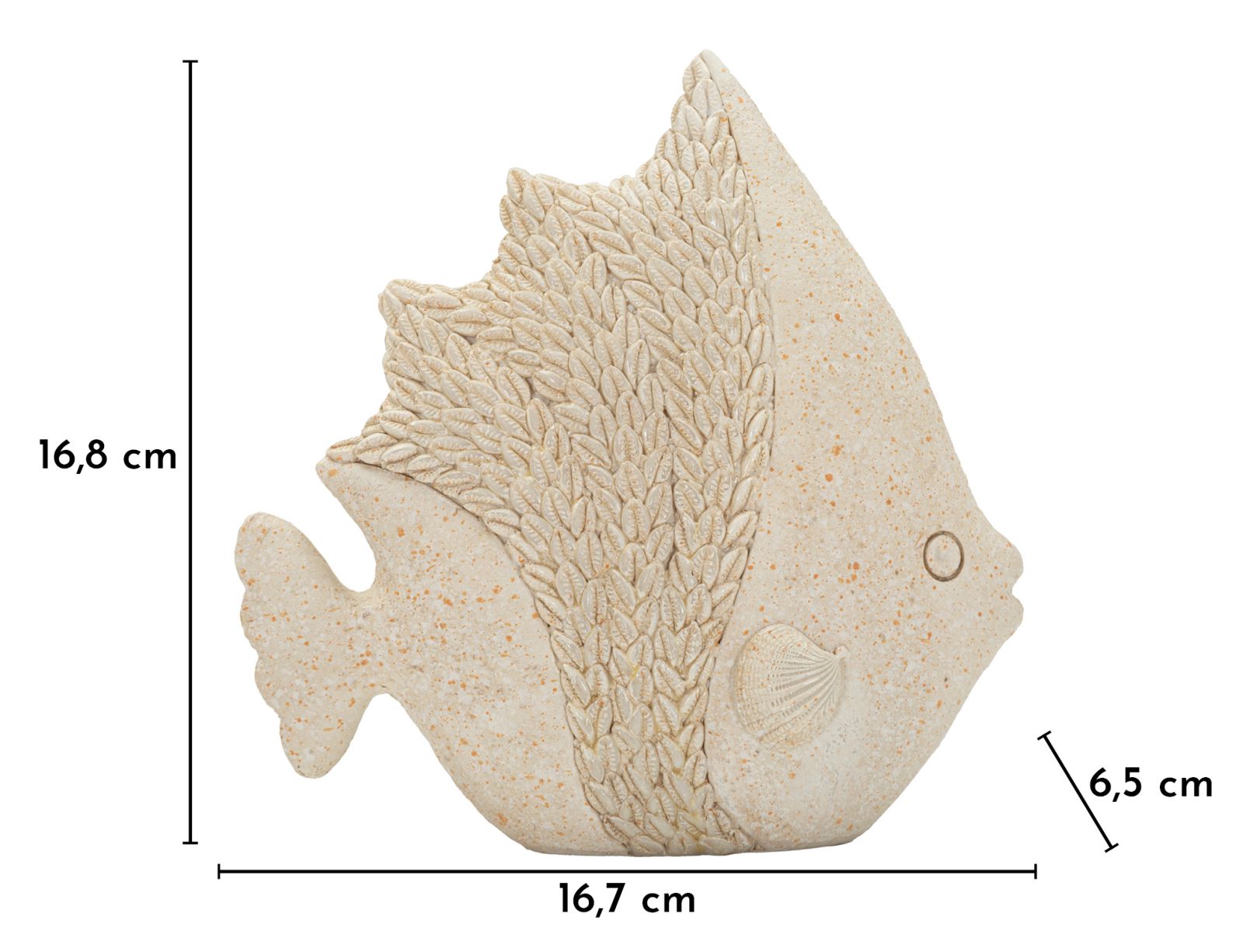 Decoratie Fish Sand 16,7×6,5×16,8 cm