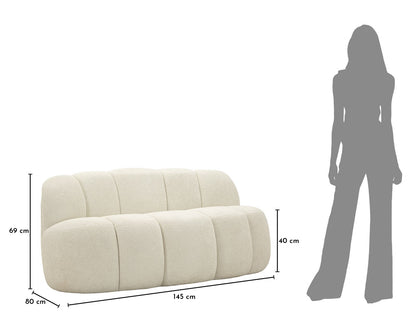 Bank Ball 2 Seat Sofa' White 145×80×69 cm