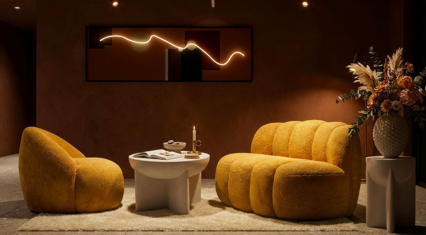 Bank Ball 2 Seat Sofa' Mustard 145×80×69 cm
