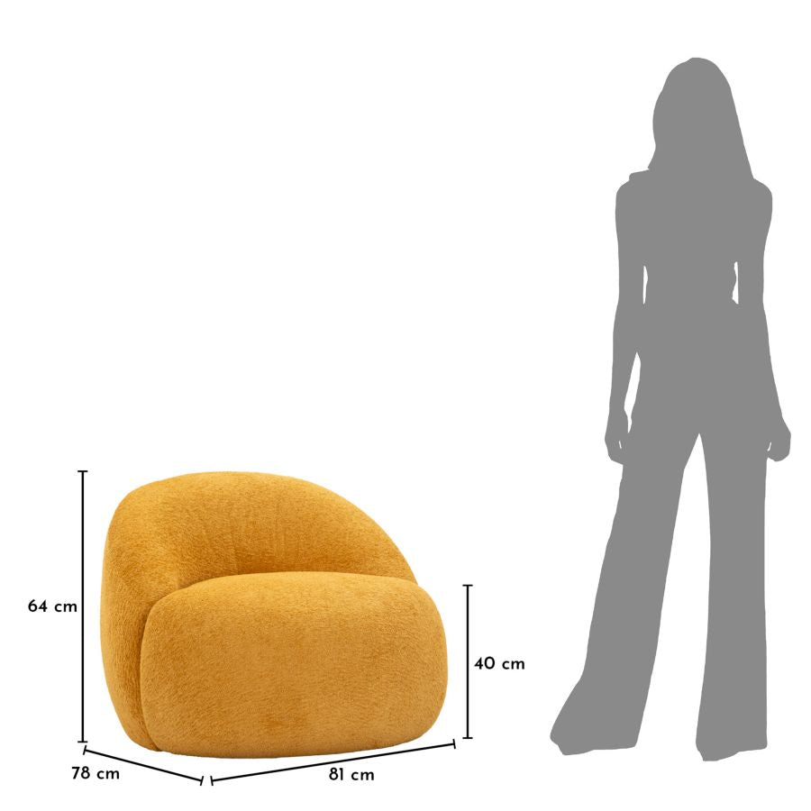 Fauteuil Ginevra Armchair Mustard 81×78×64 cm