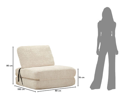 Slaapfauteuil Faster Armchair/bed White 80×100×80 cm