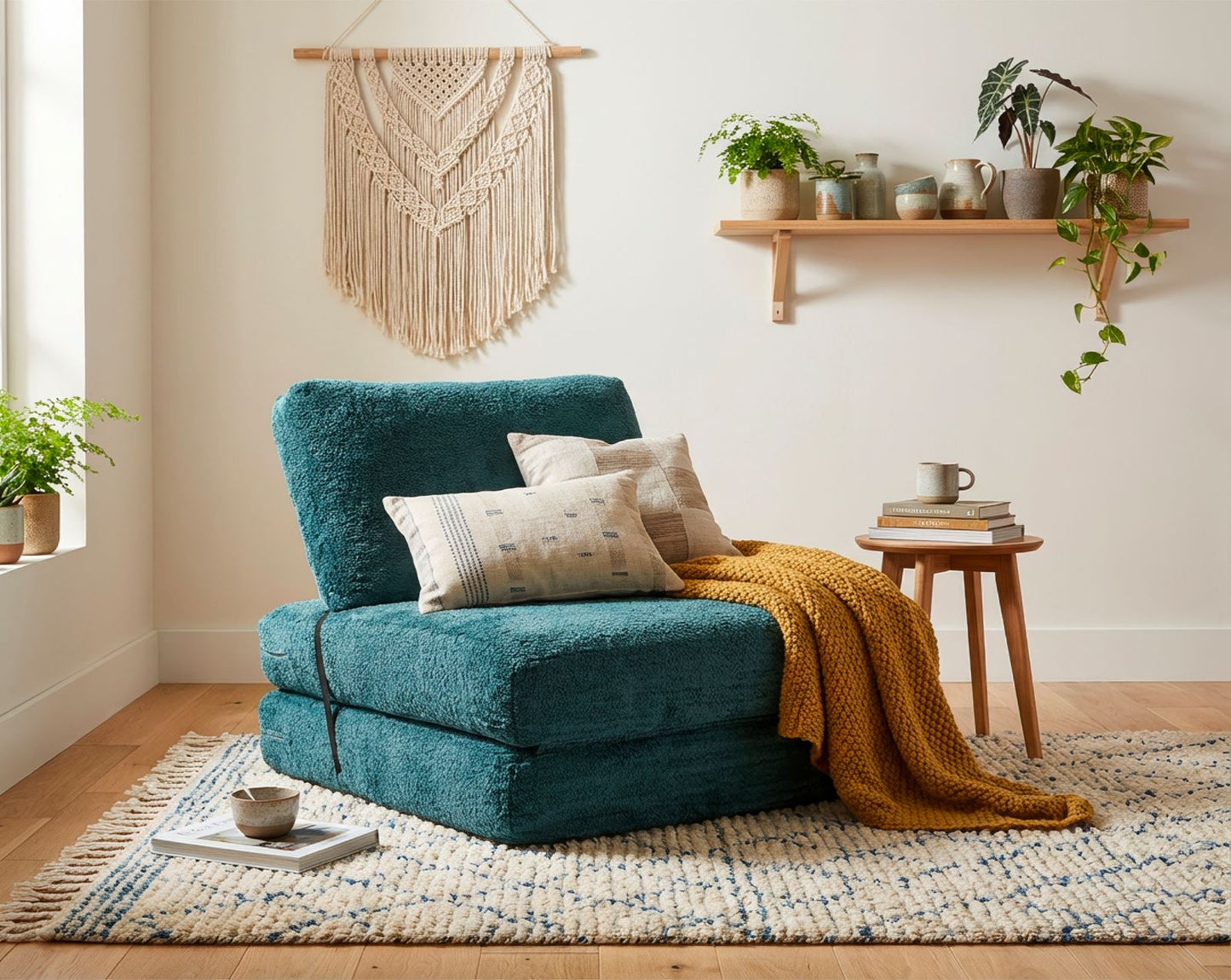 Slaapfauteuil Faster Armchair/bed Teal 80×100×80 cm