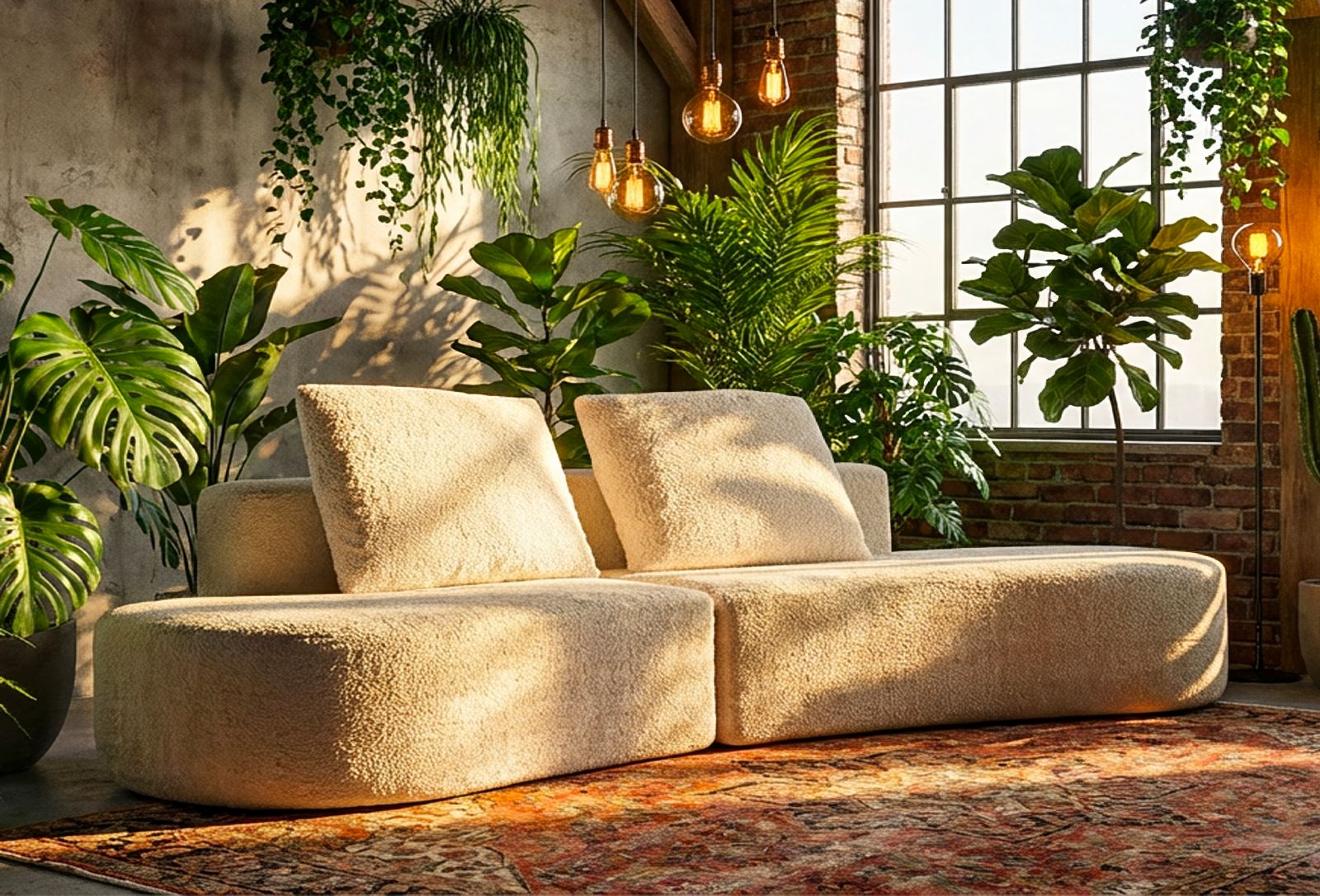 Slaapbank Island Sofa' White 238×92×78 cm