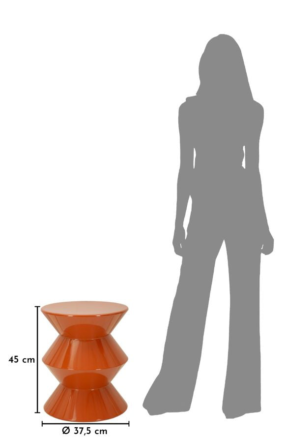 Bijzettafel Zag End Table Orange Ø 37,5×45 cm