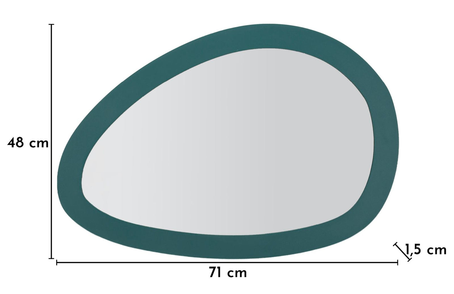 Spiegel Saturno Teal 71×1,5×48 cm