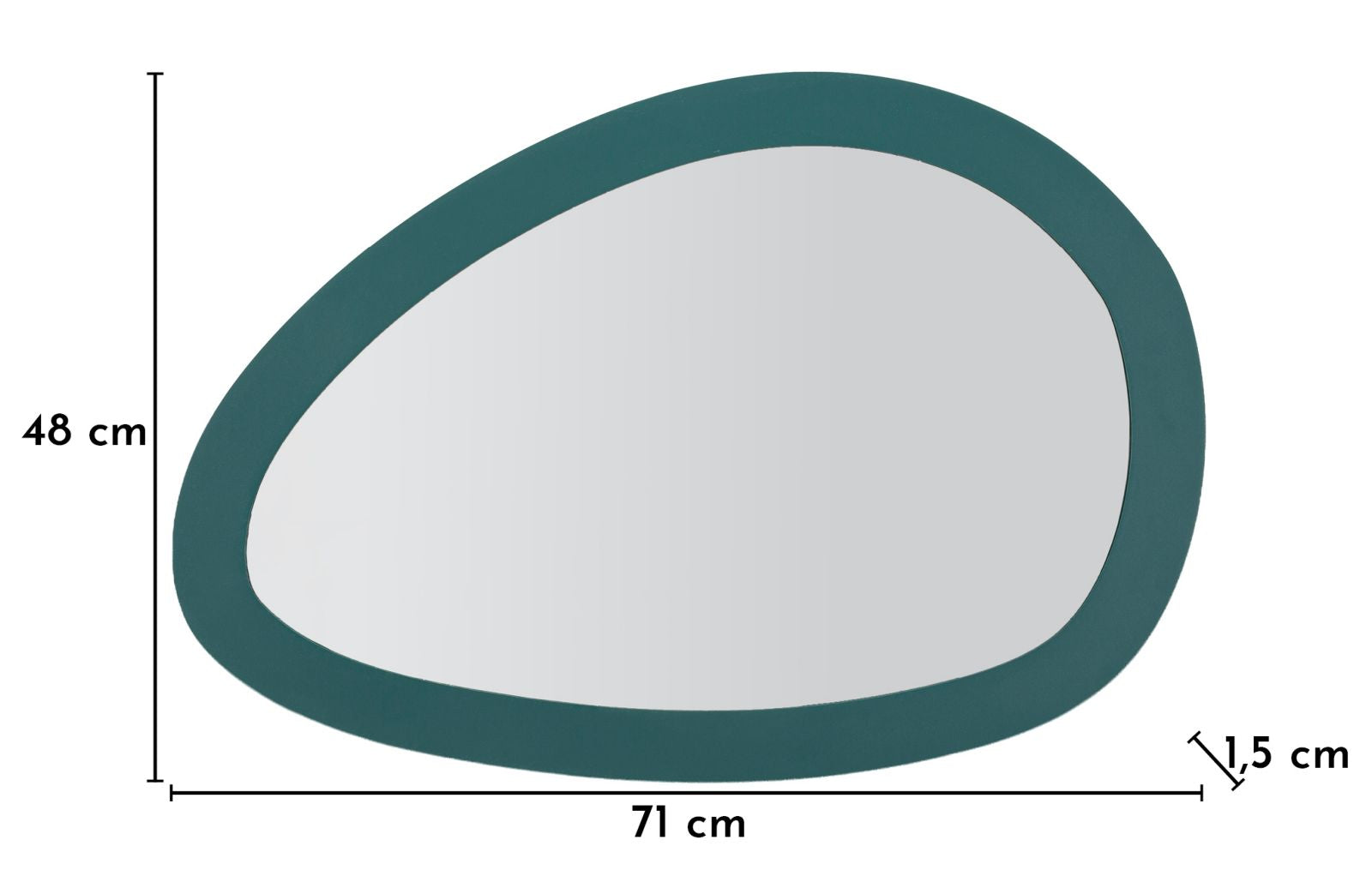 Spiegel Saturno Teal 71×1,5×48 cm