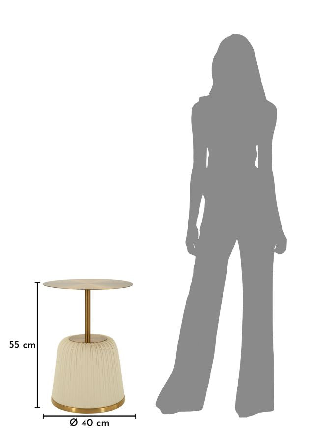Bijzettafel Egle End Table White Ø 40×55 cm