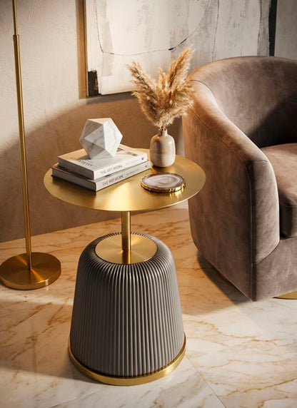 Bijzettafel Egle End Table Grey Ø 40×55 cm