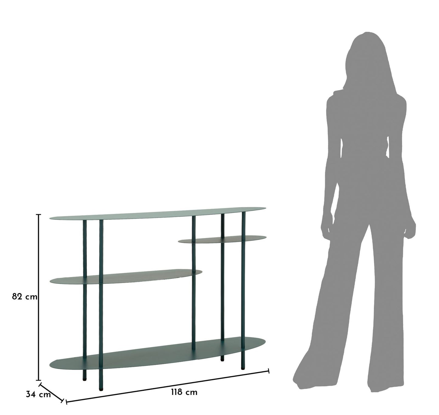 Consoletafel Saturn Console Plus Dove Teal 118×34×82 cm
