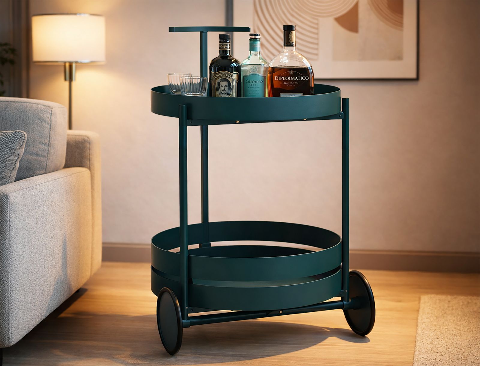 Barwagen Saturn Bar Cart Dove Teal 40×49,5×61 cm