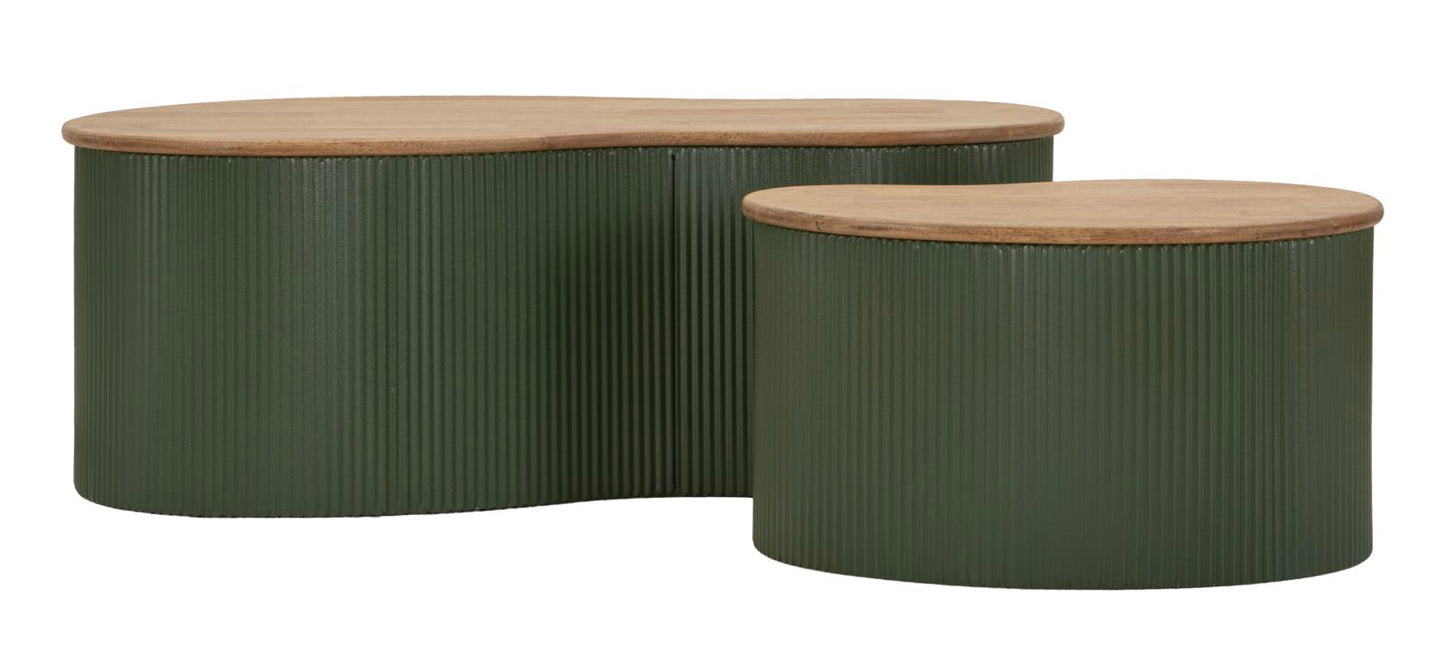 Salontafel Frankfurt Coffee Table Green Set 2 Pcs 87×53×32 cm