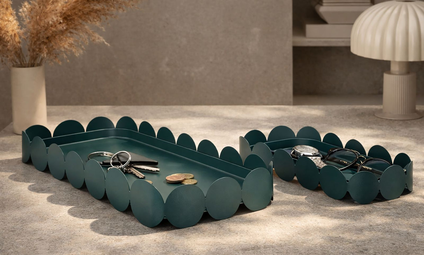Dienblad Saturn Tray Rect. Teal Set 2 Pcs 40×16,5×4,5 cm