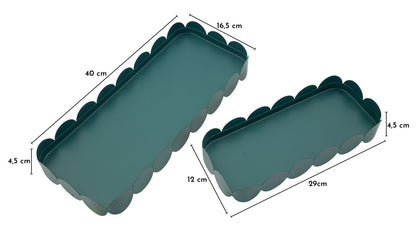 Dienblad Saturn Tray Rect. Teal Set 2 Pcs 40×16,5×4,5 cm