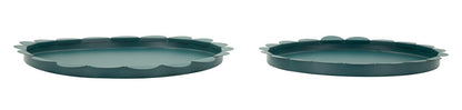 Dienblad Saturn Tray Round Teal Set 2 Pcs Ø 33×2 cm