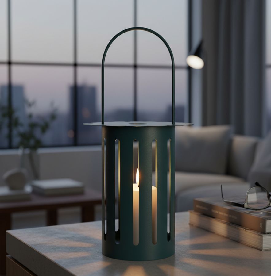 Lantaarn Saturn Lantern Teal Ø 24×43 cm