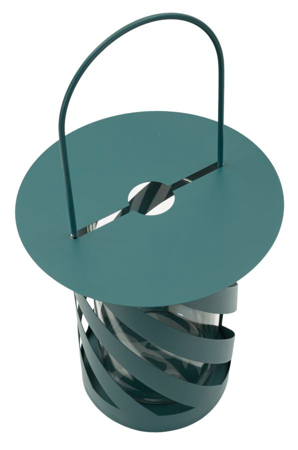 Lantaarn Twist Saturn Lantern Teal Ø 23×43 cm