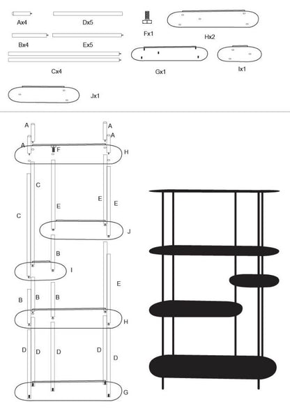 Boekenkast Saturn Book Shelf Dove Tealcm 118x31x139