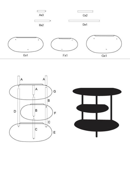 Nachtkastje Saturn Bed Side Dove Teal 49,5×27,5×49,5 cm