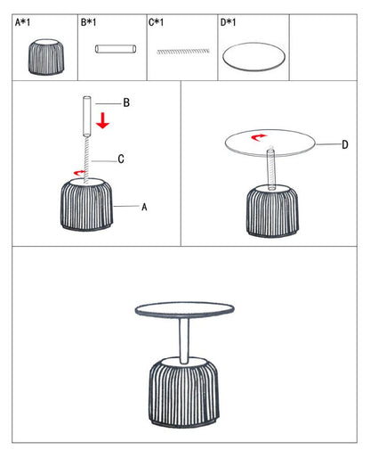 Bijzettafel Egle End Table Grey Ø 40×55 cm