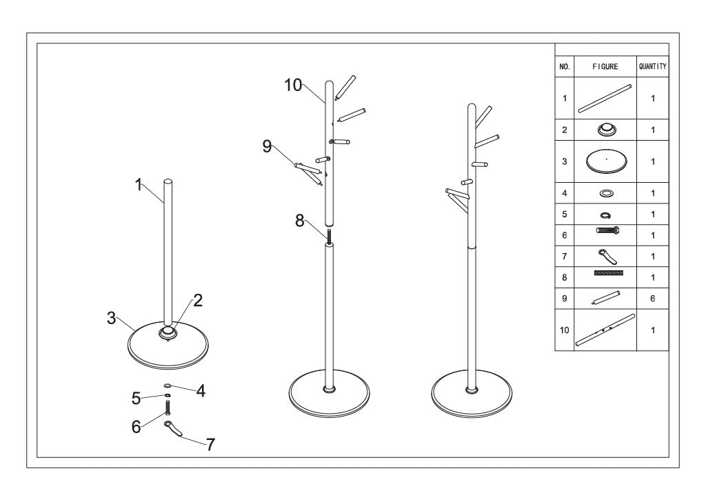 Kapstok Hang Clothes Tree Ø 36×172 cm