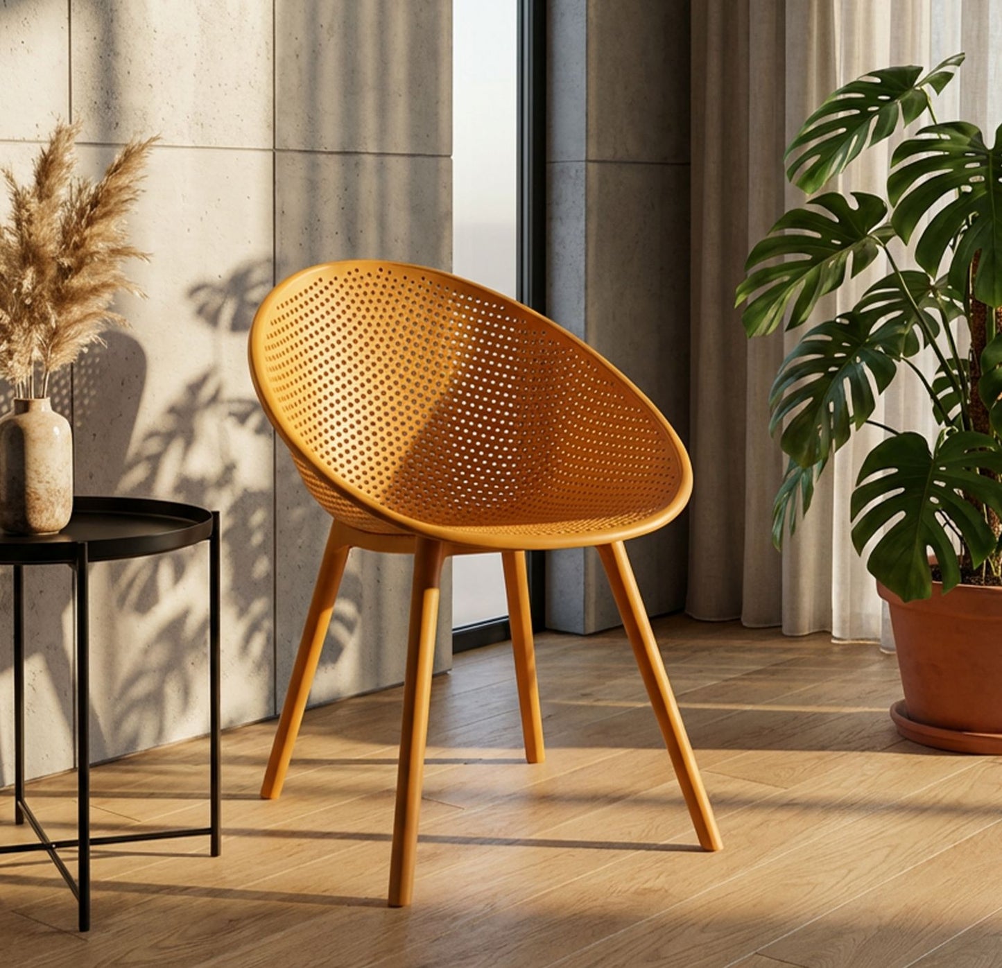 Stoel Ibiza Mustard Chair Set 2 Pcs 59×59×83 cm