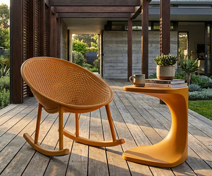 Stoel Ibiza Mustard Roching Chair 66×88×80 cm