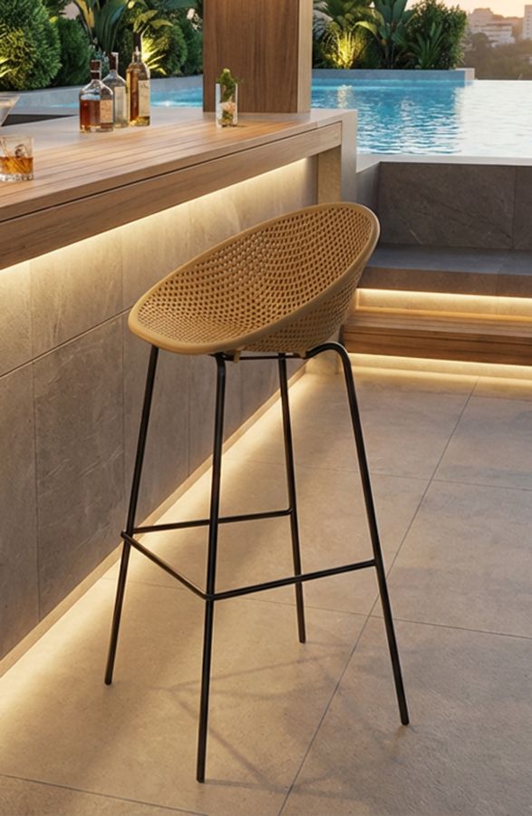 Barkruk Ibiza Mustard Bar Stool Set 2 Pcs 50×50×98 cm