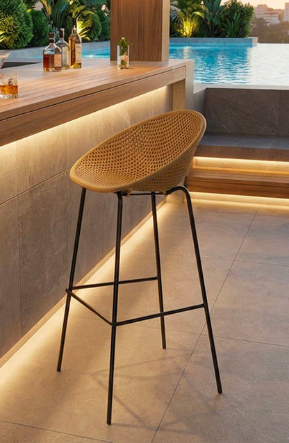 Barkruk Ibiza Mustard Bar Stool Set 2 Pcs 50×50×98 cm