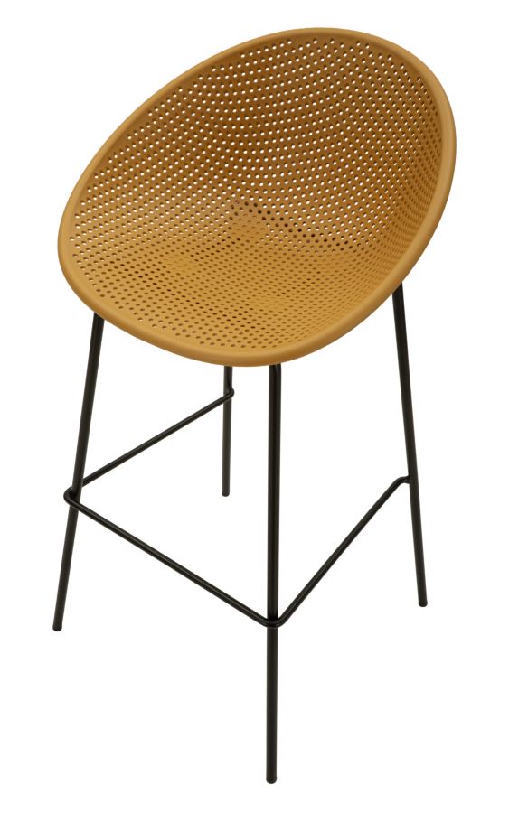 Barkruk Ibiza Mustard Bar Stool Set 2 Pcs 50×50×98 cm