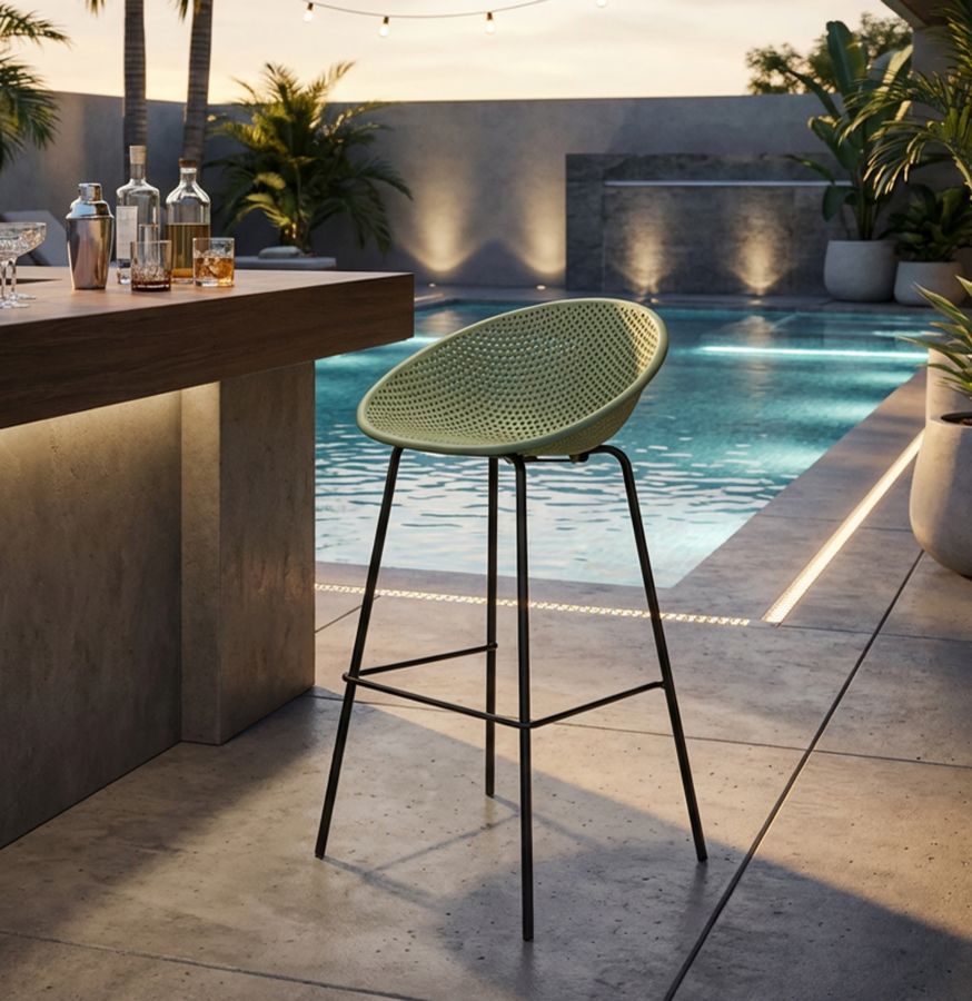 Barkruk Ibiza Green Bar Stool Set 2 Pcs 50×50×98 cm
