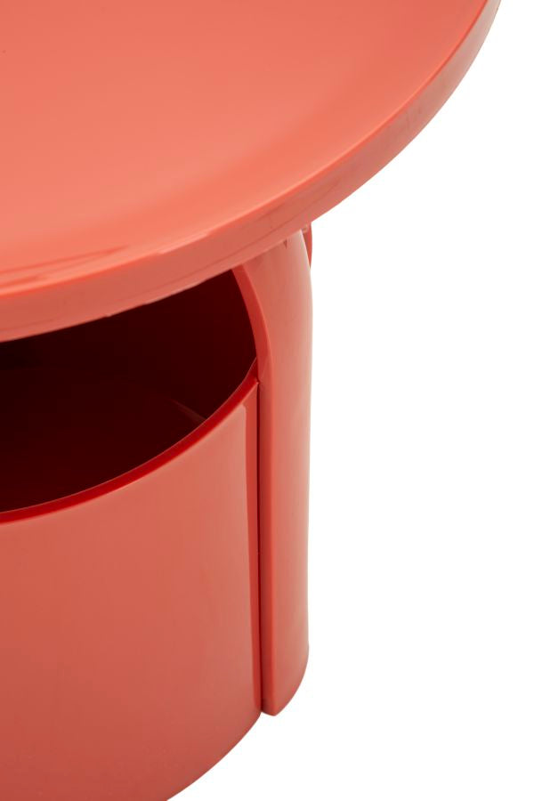 Bijzettafel Iris End Table Red Ø 44×43 cm