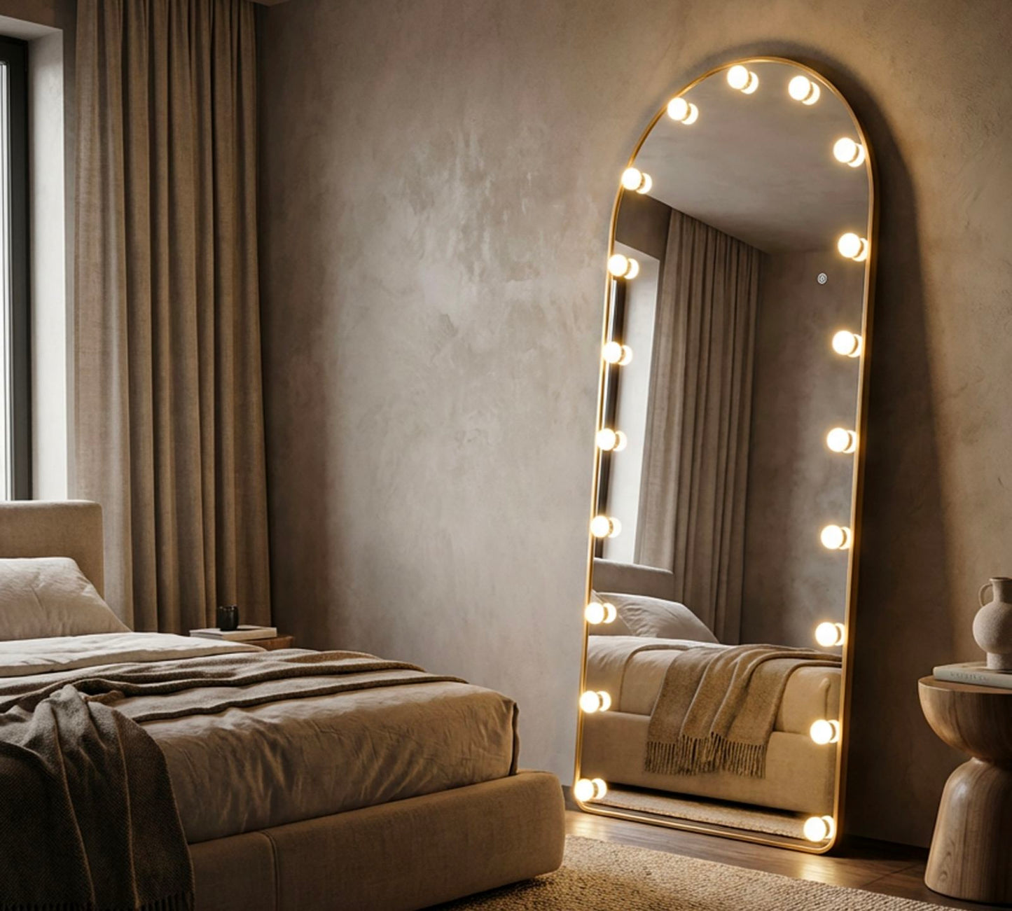 Spiegel Led Floor Mirror Hollywood Arc 70×6 cm