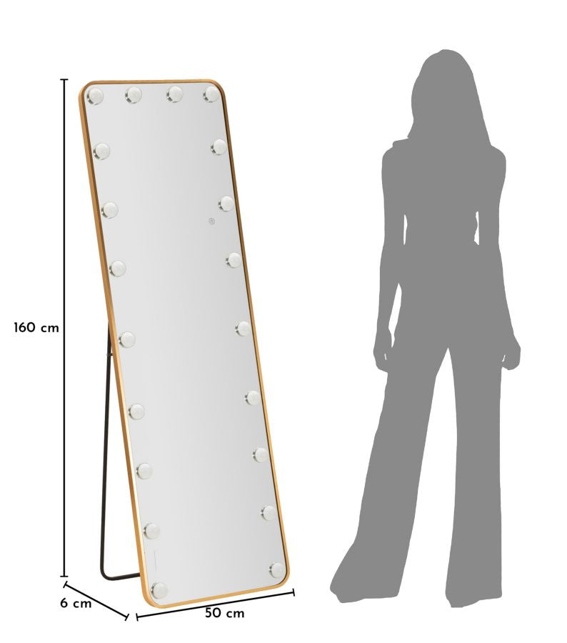 Spiegel Led Floor Mirror Hollywood Rectangular 50×6 cm