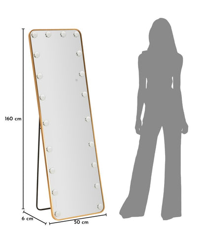 Spiegel Led Floor Mirror Hollywood Rectangular 50×6 cm