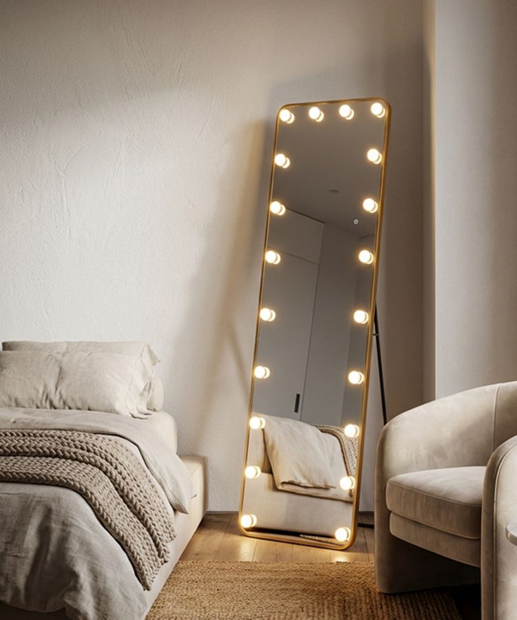 Spiegel Led Floor Mirror Hollywood Rectangular 50×6 cm
