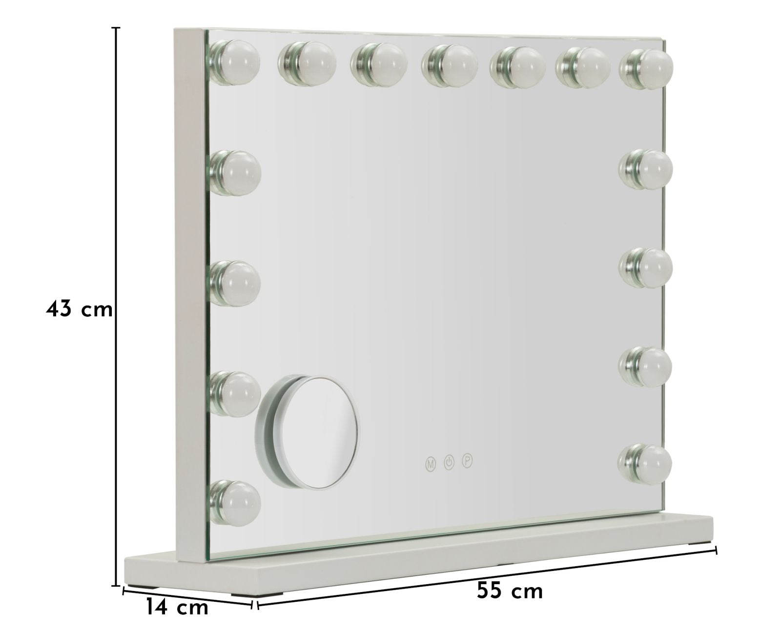 Spiegel Led Floor Mirror Hollywood 55×14×43 cm