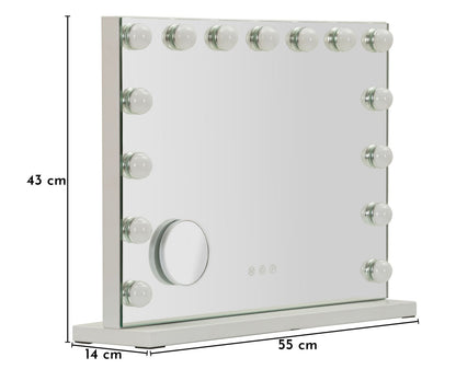 Spiegel Led Floor Mirror Hollywood 55×14×43 cm