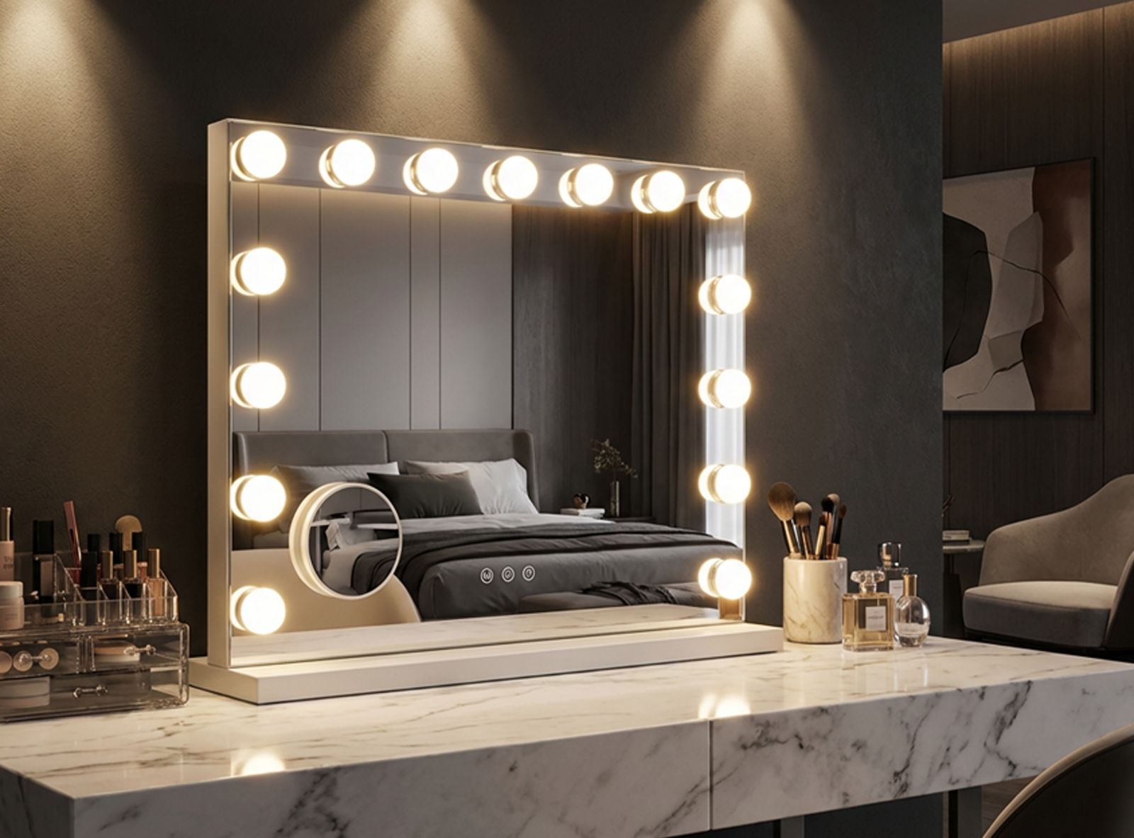 Spiegel Led Floor Mirror Hollywood 55×14×43 cm