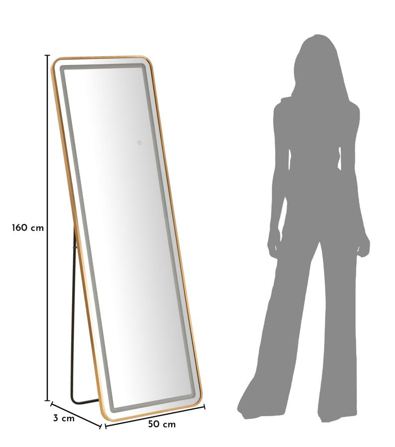 Spiegel Led Floor Mirror Simple Rectangular 50×3 cm