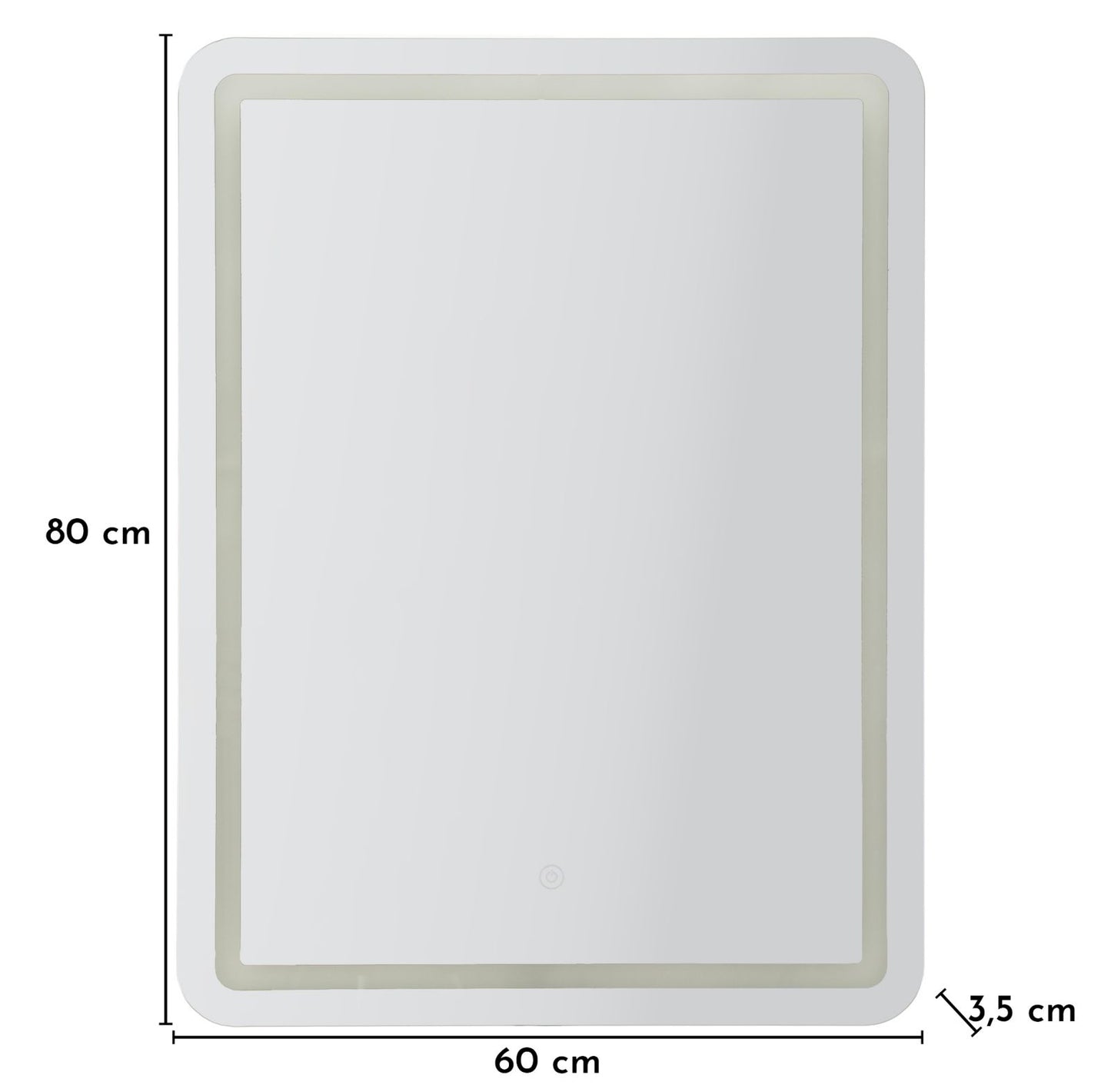 Spiegel Led Wall Mirror Simple Rectangular 60×3,5×80 cm