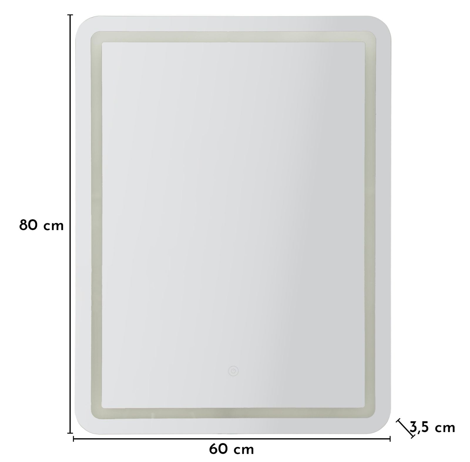 Spiegel Led Wall Mirror Simple Rectangular 60×3,5×80 cm