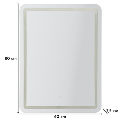 Spiegel Led Wall Mirror Simple Rectangular 60×3,5×80 cm