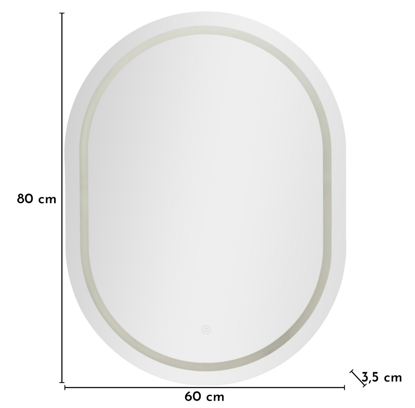 Spiegel Led Wall Mirror Simple Oval 60×3,5×80 cm