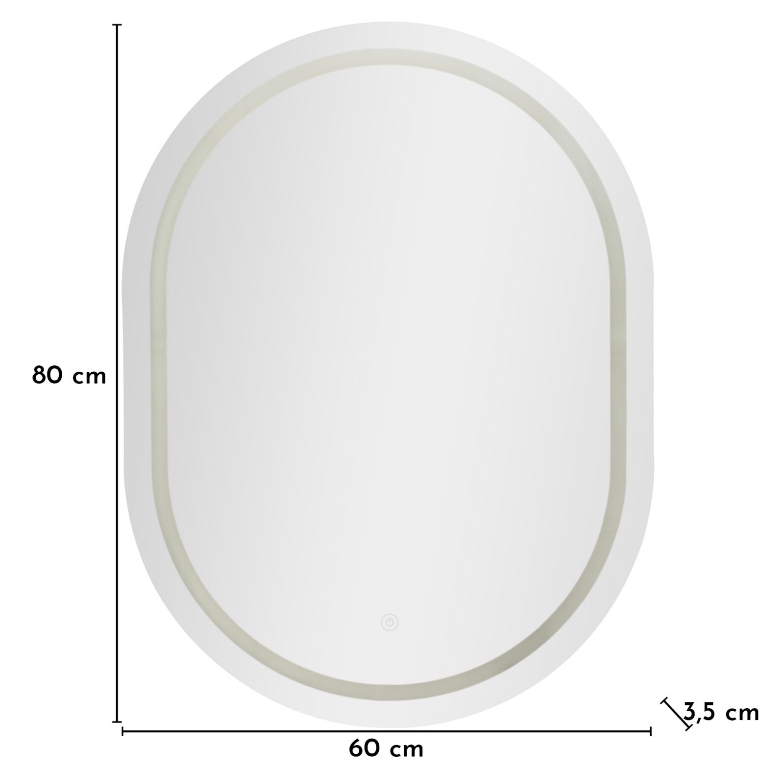 Spiegel Led Wall Mirror Simple Oval 60×3,5×80 cm