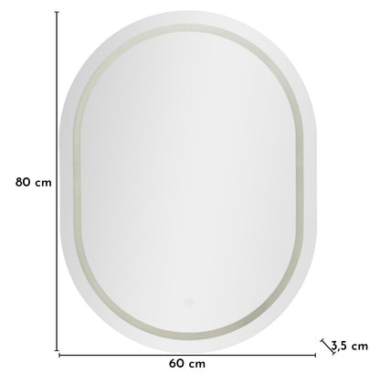 Spiegel Led Wall Mirror Simple Oval 60×3,5×80 cm